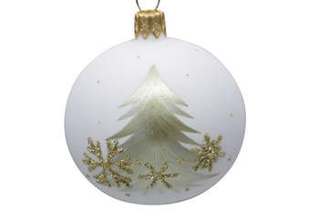 Visuel 1 du produit Suspension boule décorative Nature coloris blanc en verre - Ø 7 cm