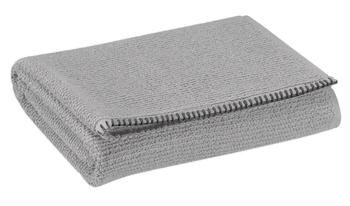 Visuel 1 du produit Serviette invité en coton coloris gris perle Vivaraise Bora - 50 x 30 cm