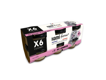 Visuel 1 du produit Alimentation humide pour chat pâtées à base de jambon recette n°30 HamiForm - 6 pots x 80 g