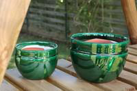 Visuel 1 du produit Pot en terre cuite émaillée coloris vert Les Poteries d'Albi Austral - Ø 16 x H 13 cm