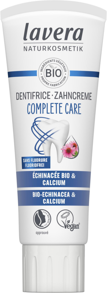 Visuel 1 du produit Dentifrice bio sans fluor ni silice Lavera Complete care - 75 ml