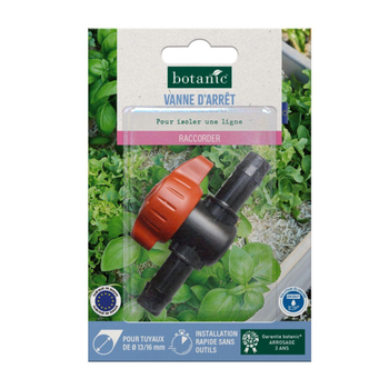 Visuel 1 du produit Vanne d'arrêt pour tuyau Ø13/16 mm botanic® - Arrosage goutte à goutte