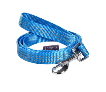 Visuel 1 du produit Laisse pour chien en nylon tressé coloris bleu Bobby Safe - Taille S/M