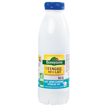 Visuel 1 du produit Lait UHT demi écrémé bio Bonneterre - 50 cl