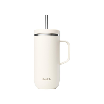 Visuel 1 du produit Cold cup isotherme en inox coloris sable avec anse Qwtech Matt - 600 ml