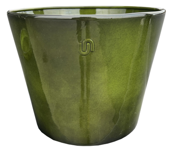 Visuel 1 du produit Pot évasé coloris vert en métal recyclé - 27 x 27 x 22 cm