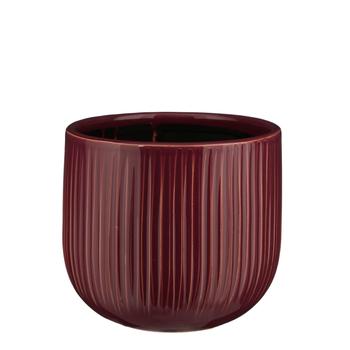 Visuel 1 du produit Pot rond cannelé coloris violet Pablo - 16 x Ø 18 cm