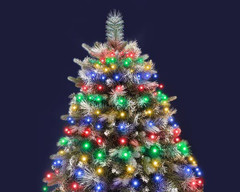 Visuel 1 du produit Robe de sapin lumineuse à 432 micro-LED multicolore sur câble noir intérieur/extérieur - 1,80 m