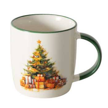 Visuel 1 du produit Mug blanc en céramique motif sapin de Noël Navis - Ø 8,5 x 9 cm