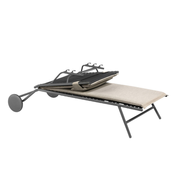 Visuel 1 du produit Bain de soleil Bayanne II Hedona Latte Lafuma coloris beige en acier - 77 x 186 x 77 cm