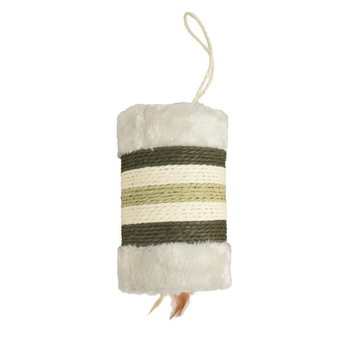 Visuel 1 du produit Griffoir cylindrique en corde vert avec plumes naturelles Bobby Griffoir Roll - 21 x 12 x 14 cm