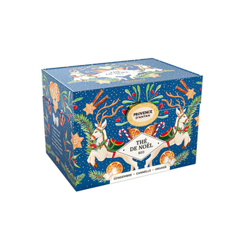 Visuel 1 du produit Thé de Noël gingembre cannelle bio Provence d'Antan - 36 g dans une boîte en métal