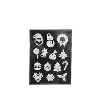 Visuel 1 du produit Décoration de Noël stickers floqués sujets en PVC coloris blanc - x 14