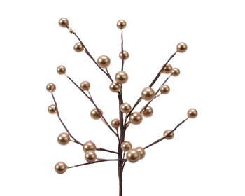 Visuel 1 du produit Tige artificielle avec baies en mousse or cuivré - H 26 cm