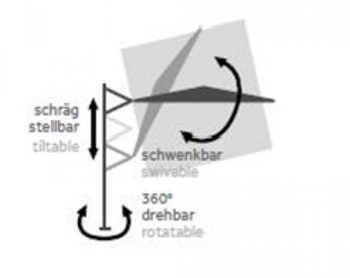 Visuel 1 du produit Parasol déporté anthracite, matière chiné MWH - ADAPTO - 3x3m