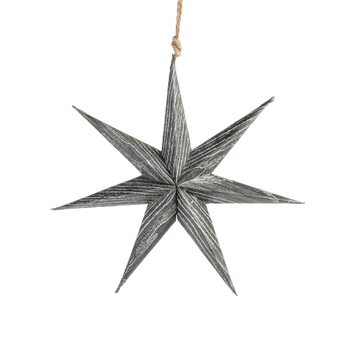 Visuel 1 du produit Suspension étoile coloris gris en papier