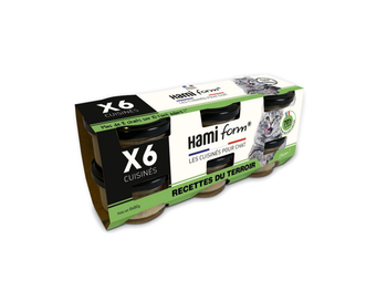 Visuel 1 du produit Alimentation humide pour chat pâtées recette du terroir n°1 n°8 n°14 HamiForm - 6 pots x 80 g