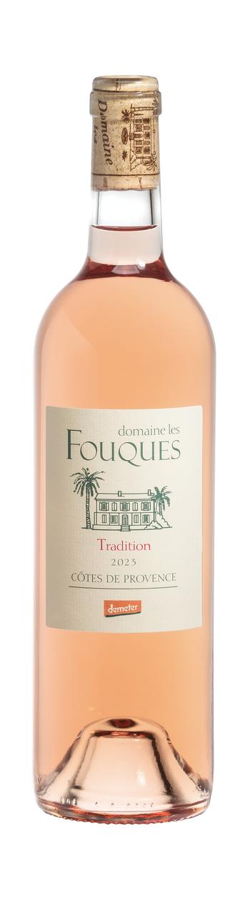 Visuel 1 du produit Vin rosé bio Côtes de Provence AOP Tradition Domaine les Fouques - 75 cl