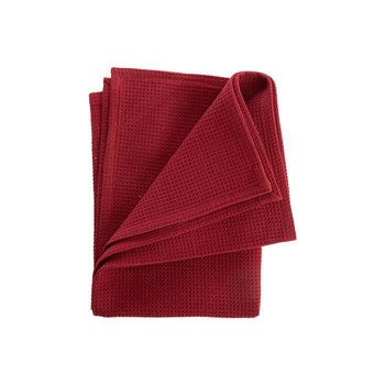 Visuel 1 du produit Torchon en coton rouge nid d’abeille - 50 x 70 cm