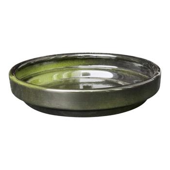 Visuel 1 du produit Soucoupe ronde en métal recyclé coloris vert algue vif Upcycle Conique - Ø 15 x H 3 cm