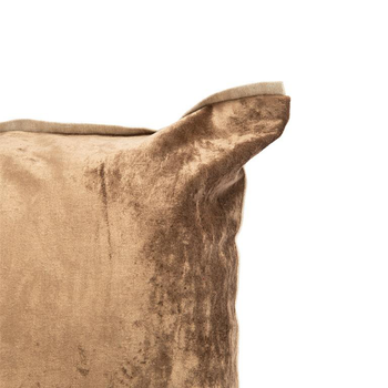 Visuel 1 du produit Coussin en coton velours marron uni - 60 x 40 cm
