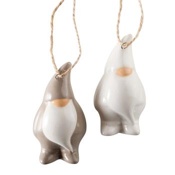 Visuel 1 du produit Pendentif de Noël lutin en poterie brillante Hannybal - 3,7 x 4 x 7,3 cm