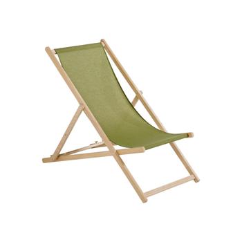 Visuel 1 du produit Chilienne agrafée coloris vert en coton Jardin privé - 127 x 56 x 3,5 cm