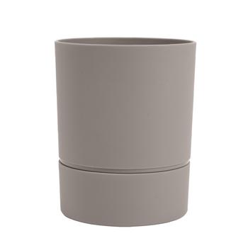 Visuel 1 du produit Pot rond en plastique à réserve d'eau coloris grège Poetic Aquaduo Orchidée - Ø 12,5 x H 15,5 cm