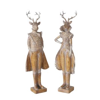 Visuel 1 du produit Figurine cerf en résine synthétique marron Jenno - 13 x 10 x 42 cm