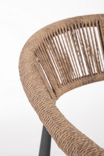 Visuel 2 du produit Fauteuil empilable anthracite et naturel, aluminium et résine, BIZZOTTO JANDIA