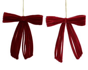 Visuel 1 du produit Nœud en chenille bordeaux - 21 x 23 cm