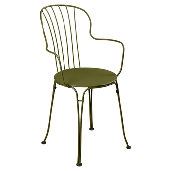 Visuel 1 du produit Fauteuil Bridge Opera + coloris vert en acier Fermob - 52 x 56 cm