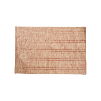 Visuel 1 du produit Tapis tissé beige et blanc en coton - 80 x 120 cm