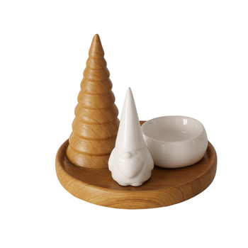 Visuel 1 du produit Bougeoir rond en céramique blanche Amira - Ø 13 x H 12 cm