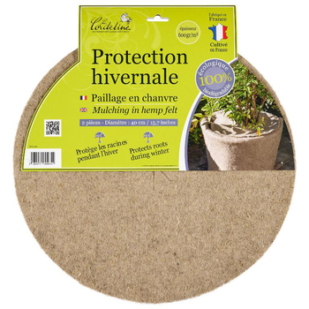 Visuel 1 du produit Disque de chanvre pour protection hivernale de plantes Ø 40 cm - Les deux pièces