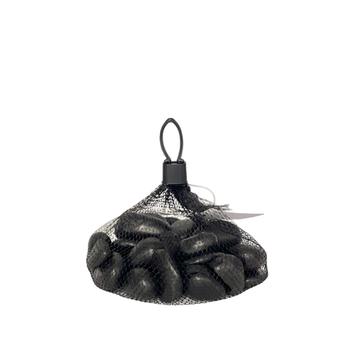 Visuel 1 du produit Pierres de fleuve noires 16/36 mm en filet - 1 kg