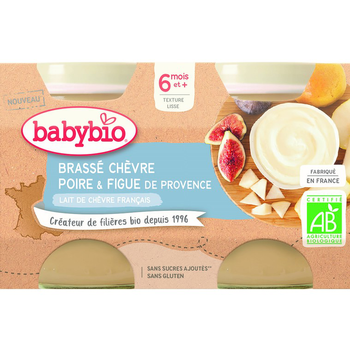 Visuel 1 du produit Pots brassés Chèvre Poire Figue 2x130 g 6 mois+