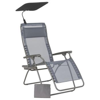 Visuel 1 du produit Fauteuil de relaxation de jardin Relax Zen édition silex Velio® coloris gris Lafuma - 68 x 88 x 115 cm
