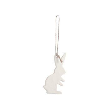 Visuel 1 du produit Décoration à suspendre lapin en aluminium blanc - 9 x 10 cm