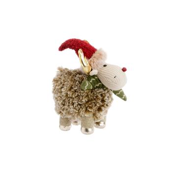 Visuel 1 du produit Peluche décorative de Noël renne Fergus en polyester coloris multicolore - petit modèle H 44 cm