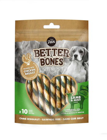 Visuel 1 du produit Os à mâcher pour chien agneau et menthe Zeus Better Bones WrapTwist - x 10