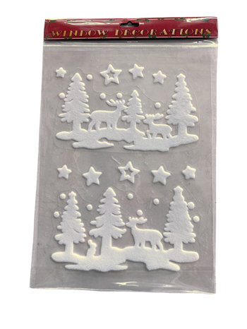 Visuel 1 du produit Sticker scintillant blanc guirlande de boules - 23 x 49 cm