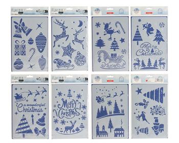 Visuel 1 du produit Pochoirs de Noël en PET blanc - 17,5 x 26 cm