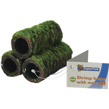 Visuel 1 du produit Décoration pour crevettes d'aquarium coloris vert avec mousse Superfish Shrimp Home - Taille M 6 x 6,5 x 5,5 cm
