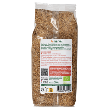 Visuel 1 du produit Graine de lin doré bio en sachet Markal - 50 g