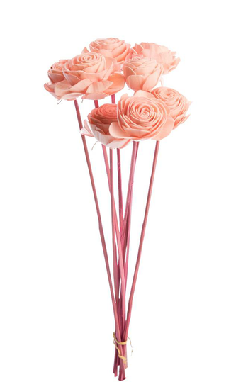 Visuel 1 du produit Bouquet de 8 roses artificielles beauty coloris rose -  Ø 6 cm x 40 cm