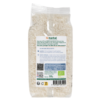Visuel 1 du produit Riz long blanc spécial risotto bio en sachet de 500 g