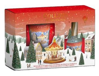 Visuel 1 du produit Coffret bougie parfumée et parfum d’intérieur épices étoilées Collines de Provence - 75 g / 50 ml