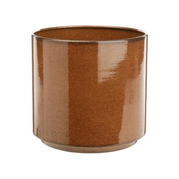 Visuel 1 du produit Cache-pot Looma coloris marron en zinc taille S - Ø  20 x 19 cm