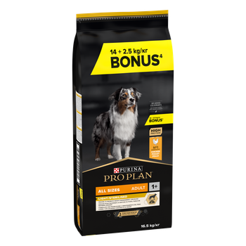 Visuel 1 du produit Croquettes light pour chien stérilisé toutes tailles Pro Plan - 14 kg + 2,5 kg
